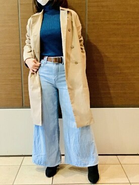 「仕事着」｜「アイテム（トレンチコート）」を使った、TOKYO_SHIRTSさん（レディース・158cm）の秋コーディネート