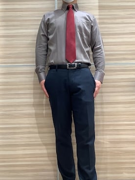 「アイテム（ビジネスシャツ）」を使った、TOKYO_SHIRTSさん（メンズ・172cm）の秋コーディネート