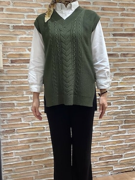 「アイテム（ベスト）」を使った、TOKYO_SHIRTSさん（メンズ・164cm）の冬コーディネート