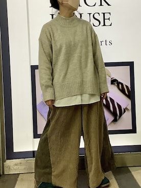 「アイテム（ビジネスシャツ）」を使った、TOKYO_SHIRTSさん（レディース・152cm）の冬コーディネート