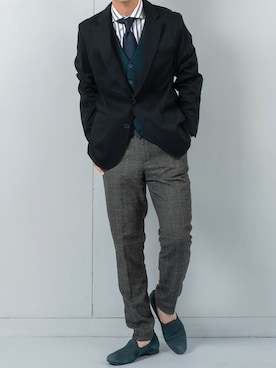 「スエードシューズ」｜TOKYO_SHIRTSさん（メンズ・174cm）の冬コーディネート
