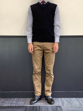 「アイテム（ベスト）」を使った、TOKYO_SHIRTSさん（メンズ・173cm）の冬コーディネート