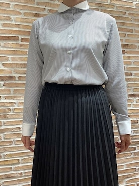 「アイテム（ビジネスシャツ）」を使った、TOKYO_SHIRTSさん（レディース・164cm）の冬コーディネート