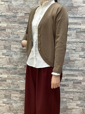 「アイテム（ビジネスシャツ）」を使った、TOKYO_SHIRTSさん（レディース・164cm）の冬コーディネート