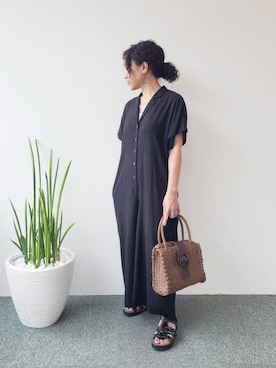 「Import & Select（インポートアンドセレクト）のアイテム（オールインワン・サロペット）」を使った、ashimayuさん（レディース・153cm）の春コーディネート