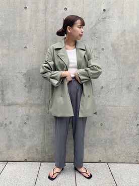 「ピスタチオ」｜「アイテム（その他アウター）」を使った、古屋美咲さん（レディース・166cm）の秋コーディネート