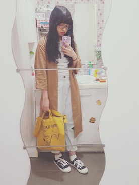 「MUJI」｜「アイテム（その他アウター）」を使った、🍪norabearさん（レディース・160cm）の春コーディネート