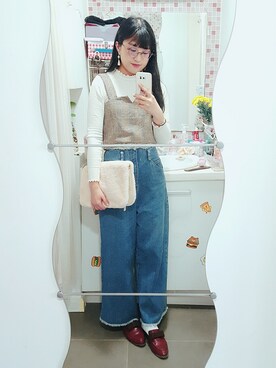 「アイテム（その他トップス、ブラウン系）」を使った、🍪norabearさん（レディース・160cm）の秋コーディネート