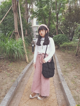 「axes femme POETIQUE（アクシーズファムポエティック）のアイテム（シャツ/ブラウス）」を使った、🍪norabearさん（レディース・160cm）の秋コーディネート