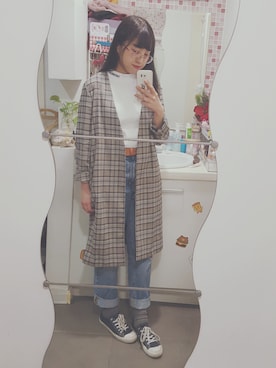 「MUJI」｜「アイテム（トレンチコート）」を使った、🍪norabearさん（レディース・160cm）の春コーディネート