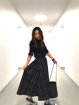 「E hyphen world gallery（イーハイフンワールドギャラリー）のアイテム（ハンドバッグ）」を使った、Erikaさん（レディース・149cm）の秋コーディネート