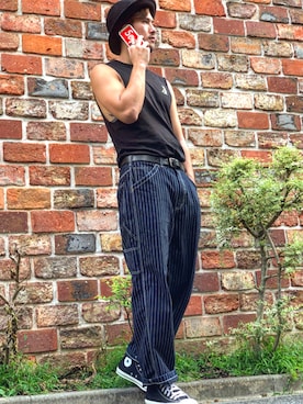 「COACH（コーチ）のアイテム（ハット、ブラック系）」を使った、KANさん（メンズ・180cm）の秋コーディネート