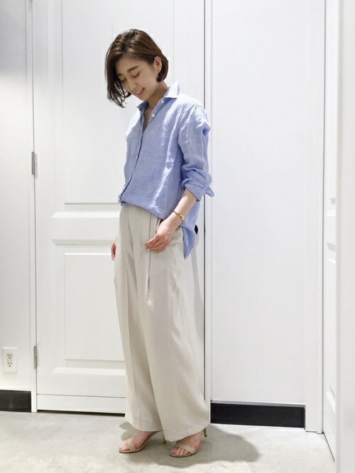 Deuxieme Classe IAS CP ワイドパンツ Deuxieme Classe パンツ *コットンナイロン ワイド レディース