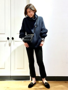 「BARENA（バレナ）のアイテム」を使った、KANAさん（レディース・160cm）の冬コーディネート