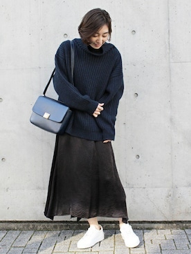 「BARENA（バレナ）のアイテム」を使った、KANAさん（レディース・160cm）の冬コーディネート