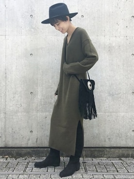 「Super Duper（スーパーデューパー）のアイテム」を使った、KANAさん（レディース・160cm）の秋コーディネート