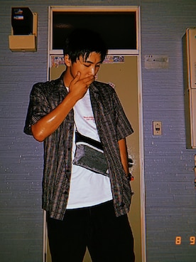 「Guess（ゲス）のアイテム（シャツ/ブラウス）」を使った、shyさん（メンズ・170cm）の秋コーディネート
