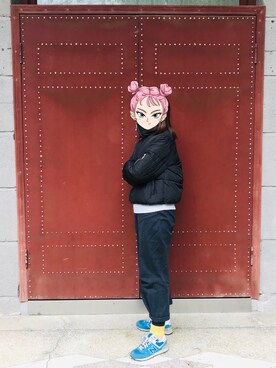「6IXTY8IGHTのアイテム（ブルゾン）」を使った、江胡二さん（レディース・162cm）の冬コーディネート