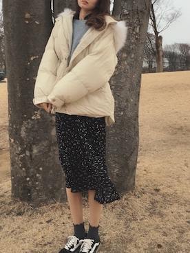 「HOTPING（ホッピン）のアイテム（ジャケット/アウター）」を使った、민さん（レディース・165cm）の冬コーディネート