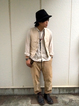「Le LABOUREUR（ラブルール）のアイテム」を使った、Miroさん（メンズ・166cm）の春コーディネート