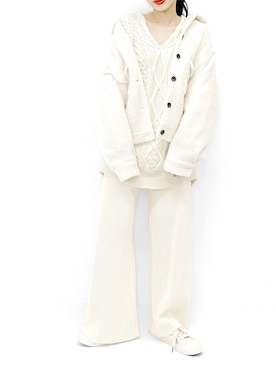 「LVEU.（ラブユ.）のアイテム（ジャケット/アウター）」を使った、LVEU.さん（レディース・163cm）の冬コーディネート