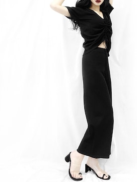 「LVEU.（ラブユ.）のアイテム（セットアップ）」を使った、LVEU.さん（レディース・163cm）の夏コーディネート