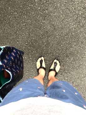 「GAP（ギャップ）のアイテム（パンツ、ブルー系）」を使った、スーさん（メンズ・175cm）の夏コーディネート
