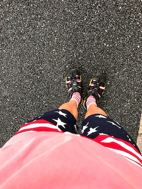 「KEEN（キーン）のアイテム（サンダル、ブラック系）」を使った、スーさん（メンズ・175cm）の夏コーディネート