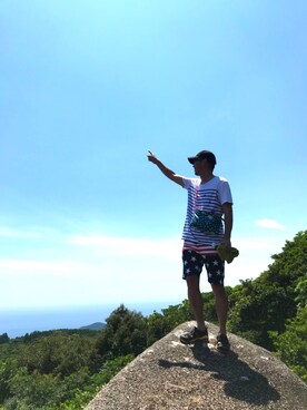 「newhattan（ニューハッタン）のアイテム（キャップ、ブラック系）」を使った、スーさん（メンズ・175cm）の夏コーディネート