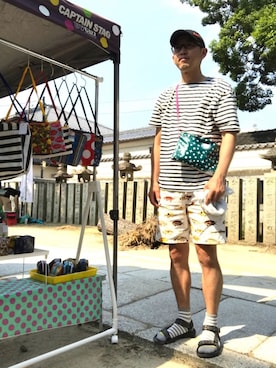 「NIKE（ナイキ）のアイテム（キャップ、ブラック系）」を使った、スーさん（メンズ・175cm）の夏コーディネート