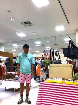 「FREAK'S STORE（フリークスストア）のアイテム（スウェット、グリーン系）」を使った、スーさん（メンズ・175cm）の夏コーディネート