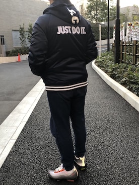 「NIKE（ナイキ）のアイテム（スタジャン）」を使った、Oahuさん（メンズ・166cm）の冬コーディネート