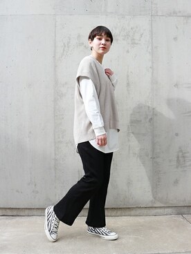 「allstar」｜「アイテム（Tシャツ/カットソー）」を使った、TOYAMAさん（レディース・165cm）の冬コーディネート