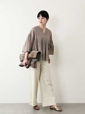 「PLAKTON（プラクトン）のアイテム」を使った、TOYAMAさん（レディース・165cm）の春コーディネート