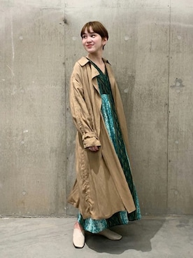 「スリッパ」｜「アイテム（その他アウター）」を使った、TOYAMAさん（レディース・165cm）の春コーディネート