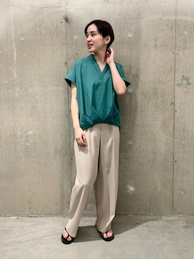 「RAINBOW SANDALS（レインボーサンダル）のアイテム」を使った、TOYAMAさん（レディース・165cm）の春コーディネート