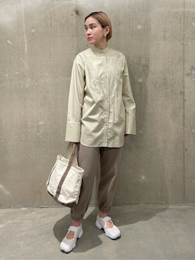 「SEEALL（シーオール）のアイテム（シャツ/ブラウス）」を使った、TOYAMAさん（レディース・165cm）の春コーディネート