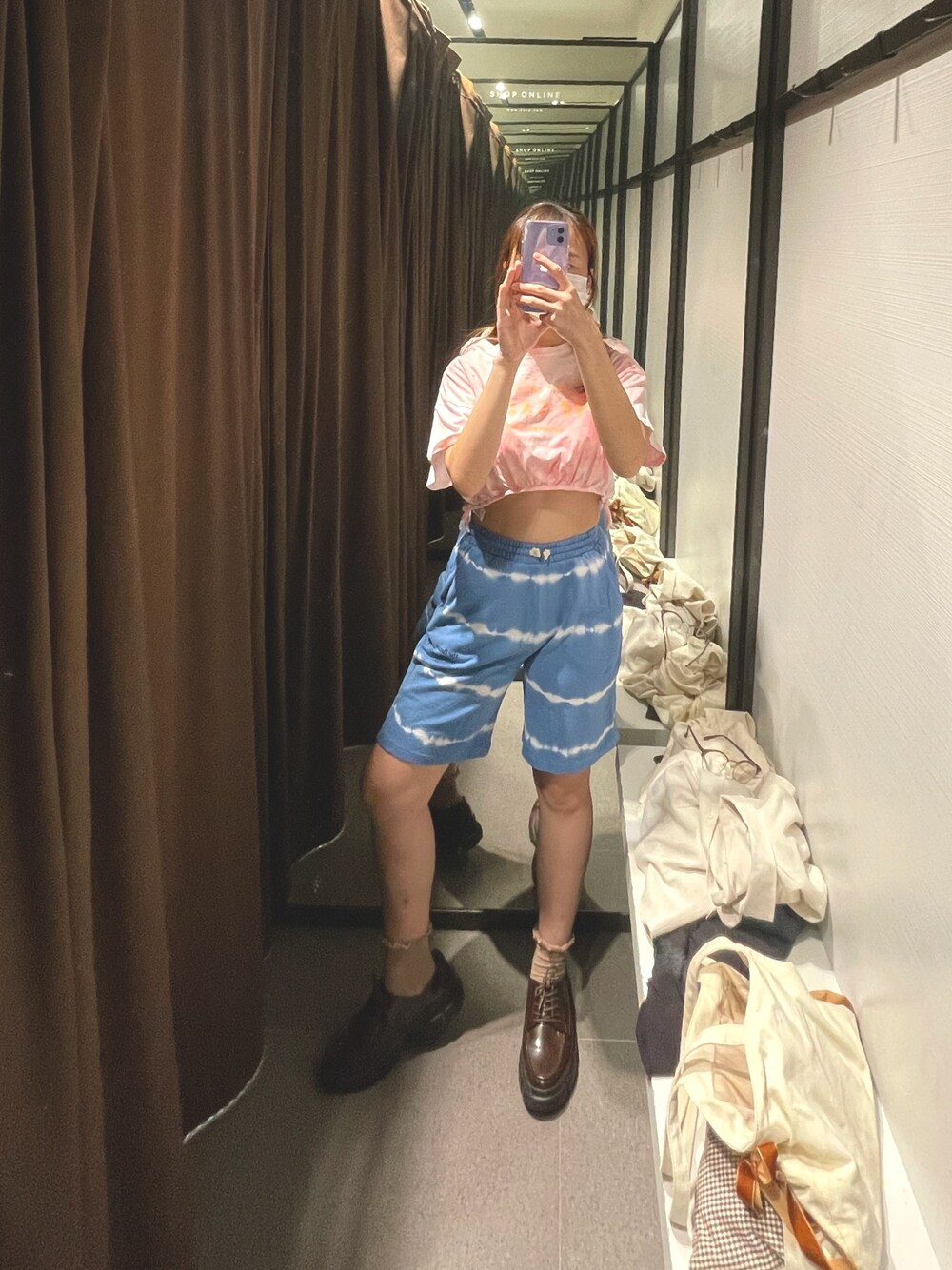 「ZARA KIDSのアイテム（カーゴパンツ、ブルー系）」を使った、laleloveさん（レディース・155cm）の夏コーディネートの1枚目の写真