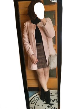 「abc une face（アーベーセーアンフェイス）のアイテム（ジャケット/アウター）」を使った、aya...さん（レディース・156cm）の冬コーディネート