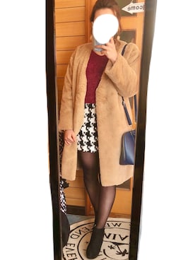 「one way（ワンウェイ）のアイテム（ダウンジャケット/コート）」を使った、aya...さん（レディース・156cm）の冬コーディネート
