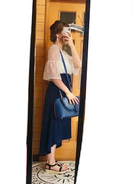 「ぽっちゃり、夏」｜「アイテム（スカート）」を使った、aya...さん（レディース・156cm）の夏コーディネート