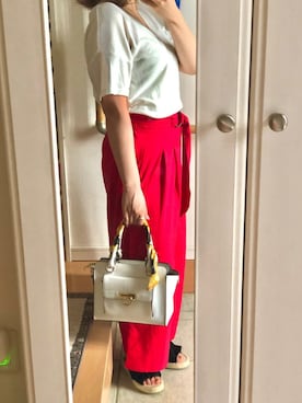 「red」｜「アイテム（サンダル）」を使った、aya...さん（レディース・156cm）の夏コーディネート