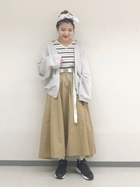 「w closet」｜「アイテム（ブルゾン）」を使った、TAKAMATSU SAHOさん（レディース・154cm）の冬コーディネート