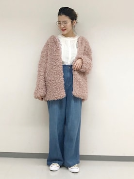 「w closet」｜「アイテム（ブルゾン）」を使った、TAKAMATSU SAHOさん（レディース・154cm）の冬コーディネート