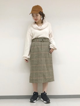 「w closet」｜「アイテム（キャップ）」を使った、TAKAMATSU SAHOさん（レディース・154cm）の秋コーディネート