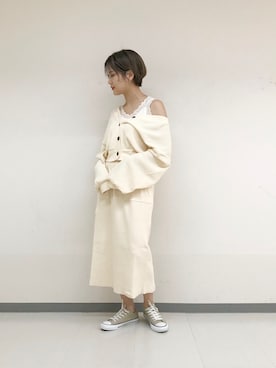 「夏のワントーンコーデ」｜TAKAMATSU SAHOさん（レディース・154cm）の夏コーディネート