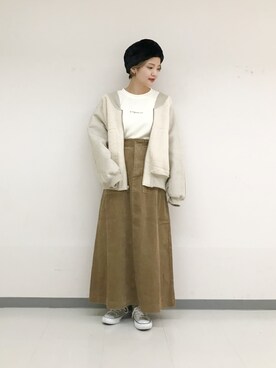 「w closet」｜「アイテム（ブルゾン）」を使った、TAKAMATSU SAHOさん（レディース・154cm）の秋コーディネート