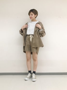 「アイラブCONVERSE」｜TAKAMATSU SAHOさん（レディース・154cm）の夏コーディネート
