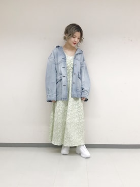「w closet」｜「アイテム（ブルゾン）」を使った、TAKAMATSU SAHOさん（レディース・155cm）の春コーディネート