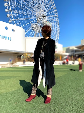 「アイテム（ブーティ、レッド系）」を使った、koukousyumaiさん（レディース・164cm）の冬コーディネート